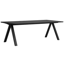 CARRADALE ruokapöytä 220 x 100 cm V-mallisilla metallijaloilla