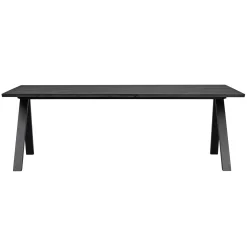 CARRADALE ruokapöytä 220 x 100 cm V-mallisilla metallijaloilla