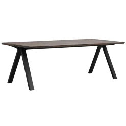 CARRADALE ruokapöytä 220 x 100 cm V-mallisilla metallijaloilla