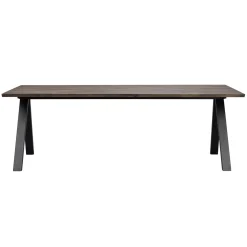 CARRADALE ruokapöytä 220 x 100 cm V-mallisilla metallijaloilla