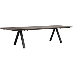 CARRADALE ruokapöytä 220 x 100 cm V-mallisilla metallijaloilla