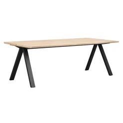 CARRADALE ruokapöytä 220 x 100 cm V-mallisilla metallijaloilla