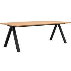 CARRADALE ruokapöytä 220 x 100 cm V-mallisilla metallijaloilla