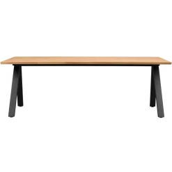 CARRADALE ruokapöytä 220 x 100 cm V-mallisilla metallijaloilla