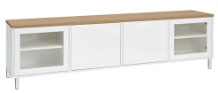 KIVI tv-taso 192 cm 2 ovea ja 2 lasiovea reunoilla