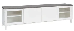 KIVI tv-taso 192 cm 2 ovea ja 2 lasiovea reunoilla