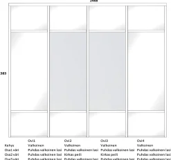 LAKEUS DESIGN liukuovikaappi mittatilauksena 250 x 60 x 240 cm