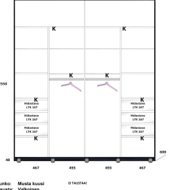 LAKEUS DESIGN liukuovikaappi mittatilauksena 200 x 60 x 255 cm