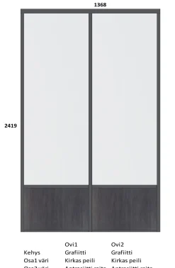 LAKEUS DESIGN liukuovikaappi mittatilauksena 140 x 60 x 250 cm
