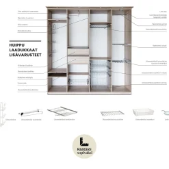 LAKEUS DESIGN liukuovikaappi mittatilauksena 400 x 50 x 260 cm