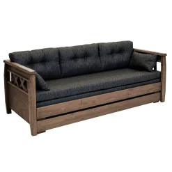REIMARI 3 hengen puusohva + Kolmi-patjasarja Hygge-kankaalla