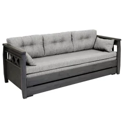 REIMARI 3 hengen puusohva + Kolmi-patjasarja Hygge-kankaalla