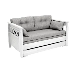 REIMARI 2 hengen puusohva + Tupla-patjasarja Hygge-kankaalla